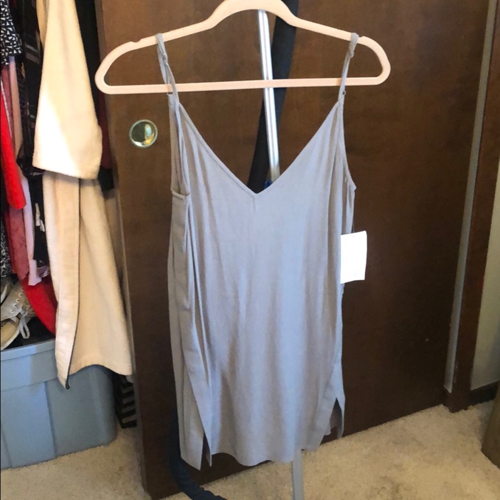 Green slip dress
